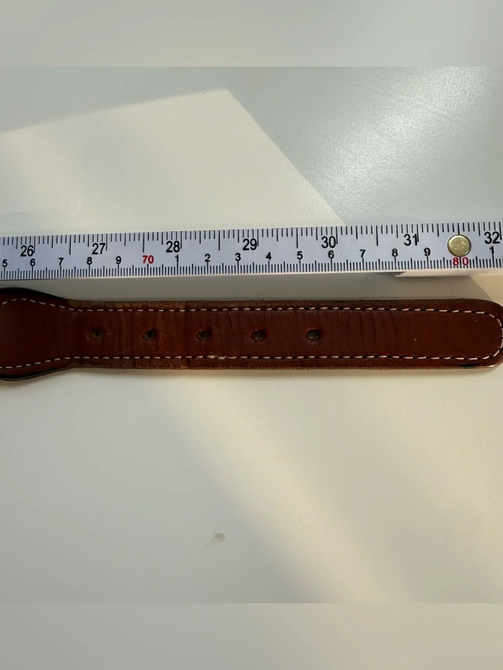Texas A&M Brown Leather Belt with Maroon A&M Logo detail and Silver Buckle Sz 26